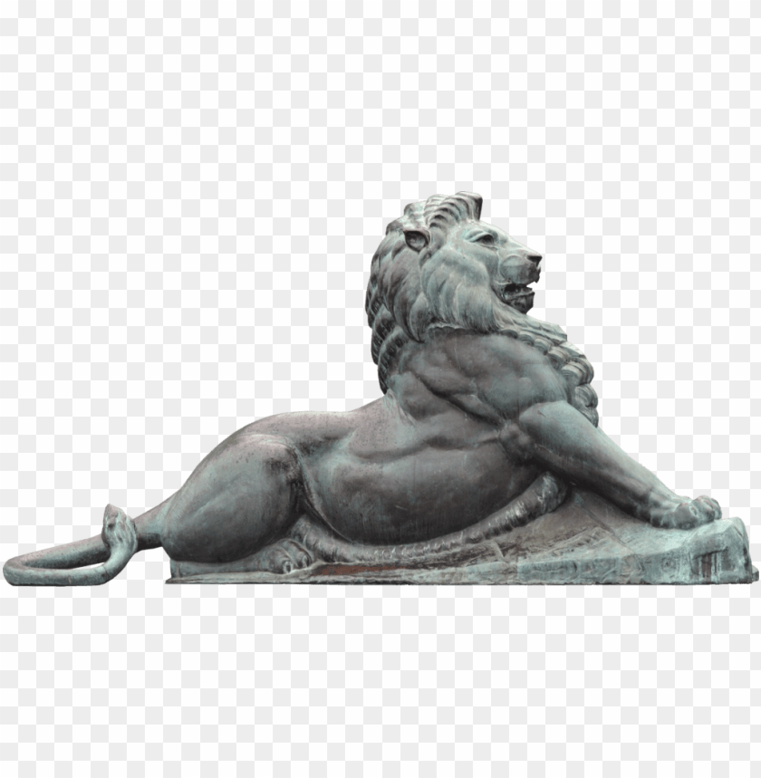 miscellaneous, art, bronze lion side view, 