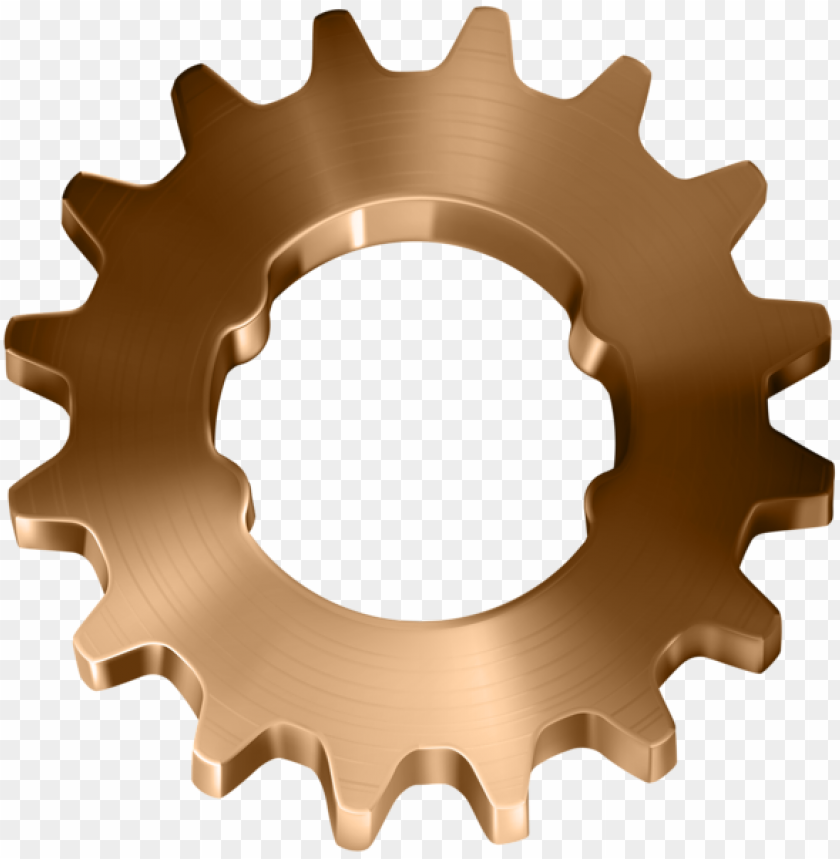 bronze metallic gear PNG image with transparent background@toppng.com