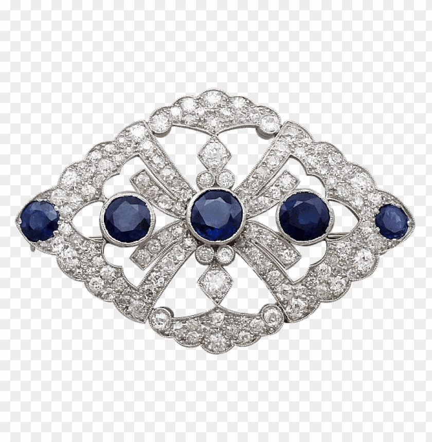 miscellaneous, sapphires, brooch with sapphire and diamond, 