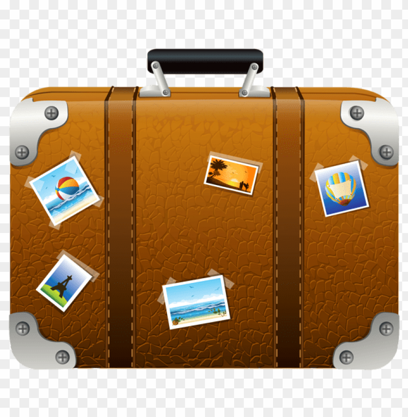 Download brown suitcase with picturespicture clipart png photo  @toppng.com