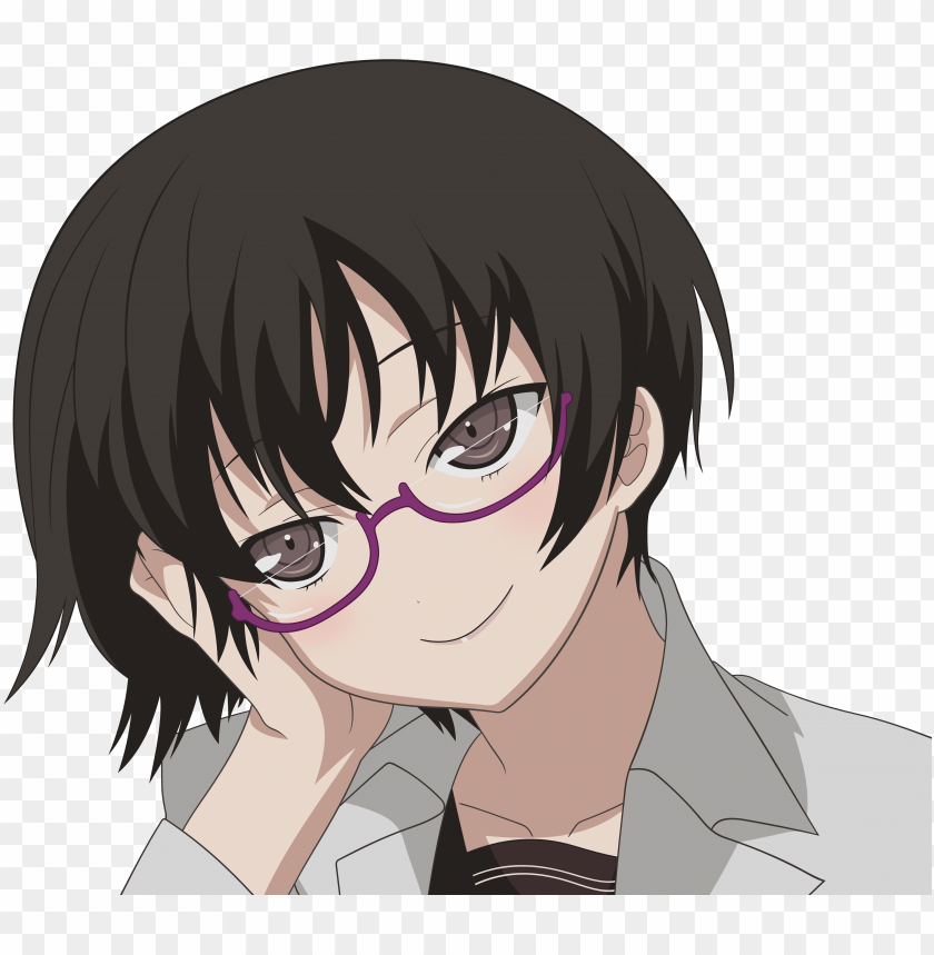 Brunettes Glasses Brown Eyes Transparent Meganekko Short Hair Anime Girl With Brown Hair Glasses Png Image With Transparent Background Toppng