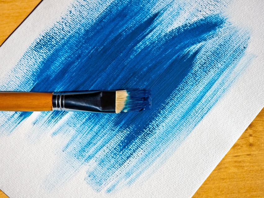 brush, paint, blue, paper background@toppng.com