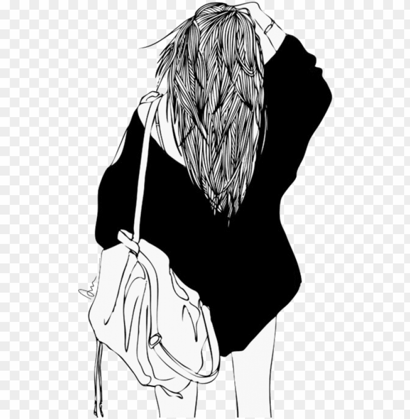 Brushes Moda Tumblr Png Girl Drawing Transparent Background Png