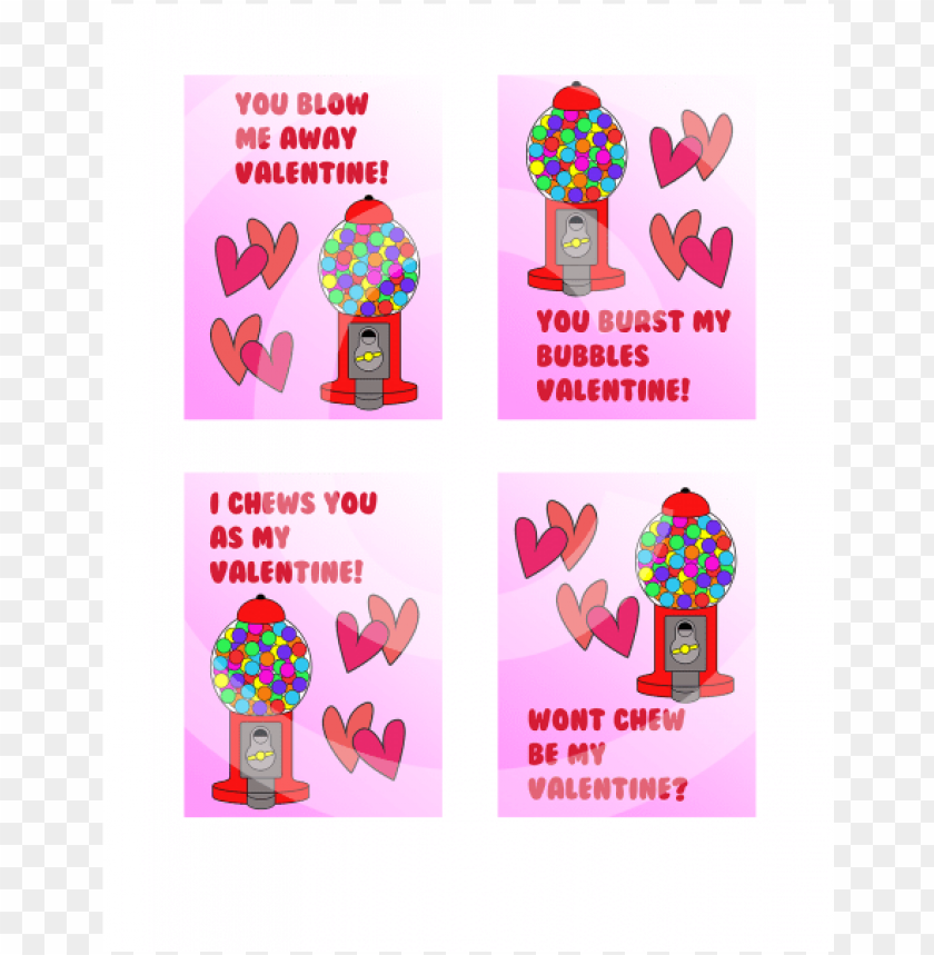 free PNG bubble gum valentines cards - bubble gum valentines day cards PNG image with transparent background PNG images transparent