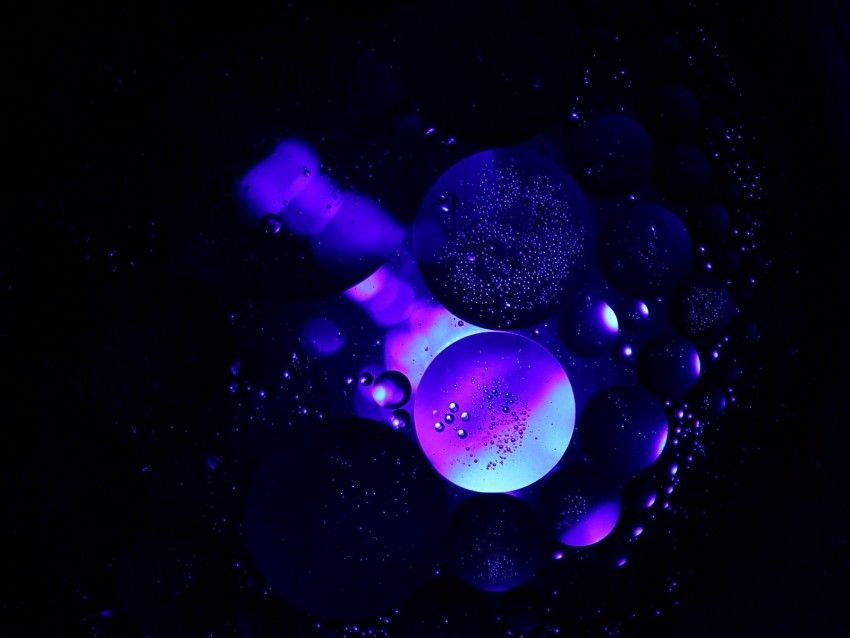 bubbles, air, circles, structure, transparent, purple