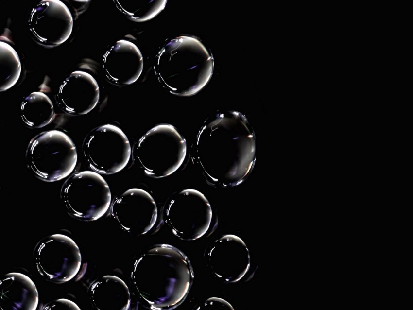 bubbles, bw, circles, dark