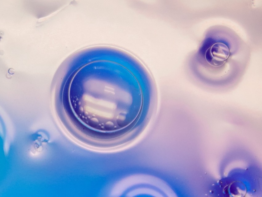 bubbles, liquid, circles, macro, blue