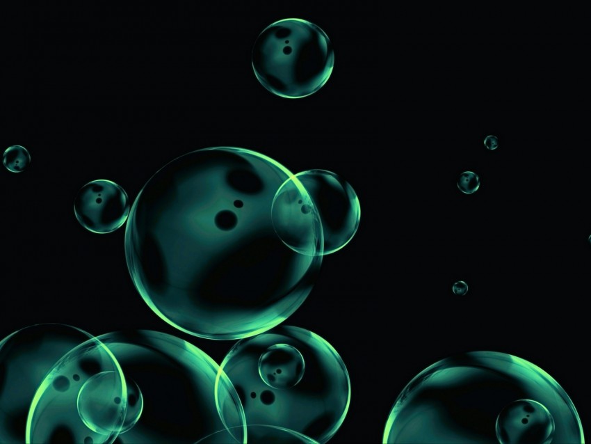 Bubbles Round Transparent Dark Background Abstraction Png - Free PNG Images