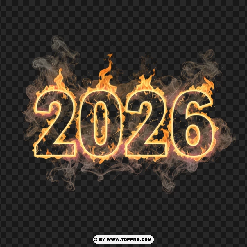 Burning 2026 Design Action Themes PNG Transparent Background