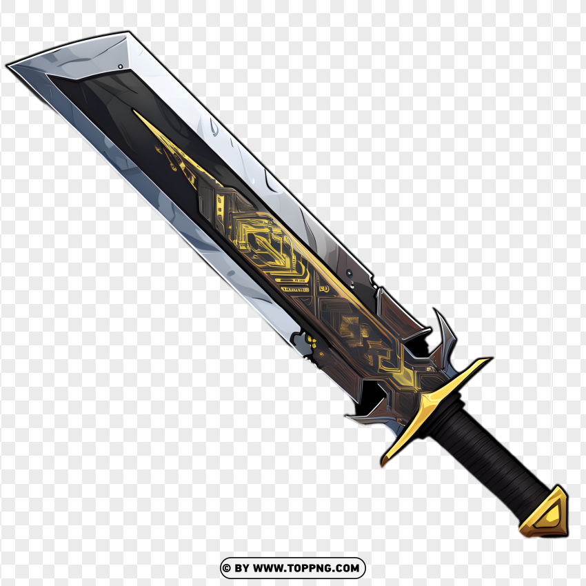 Heavyweight Buster Sword With Black Finish PNG Transparent Background