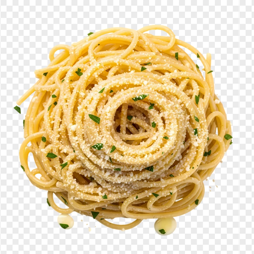 Butter Spaghetti With Parmesan Cheese PNG Transparent Background