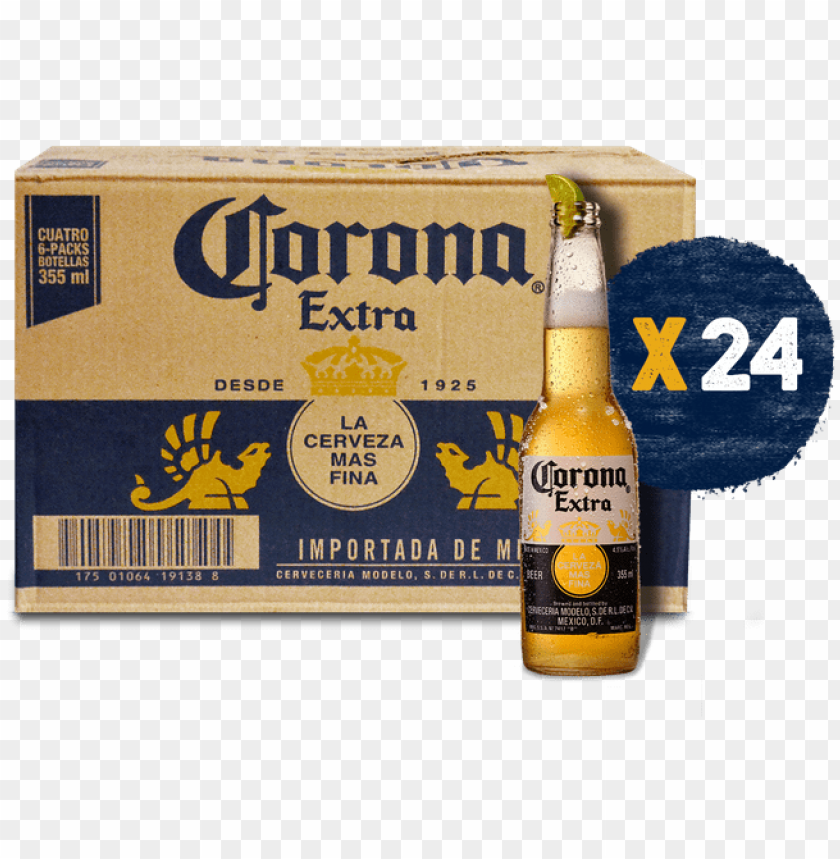 Caja Cerveza Corona 24 Botellas 355 Cc C U Corona Extra PNG Image With Transparent Background@toppng.com