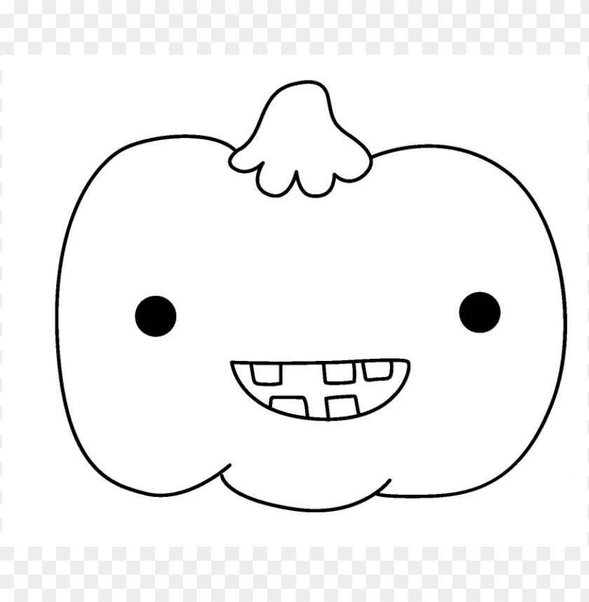 calabaza kawaii colorear y dibujar PNG image with transparent background |  TOPpng