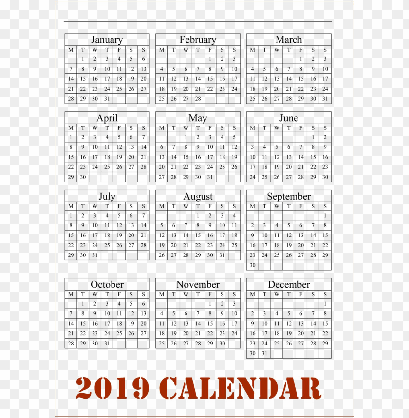 calendar 2019 png png images background -  image ID is 37998