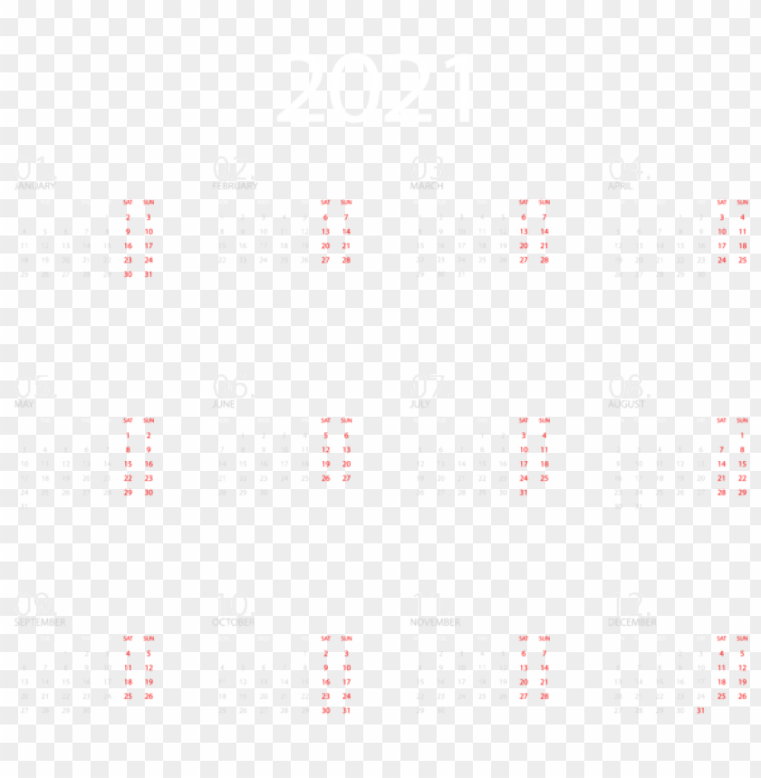 Calendar 2021 White Transparent PNG Image With Transparent Background