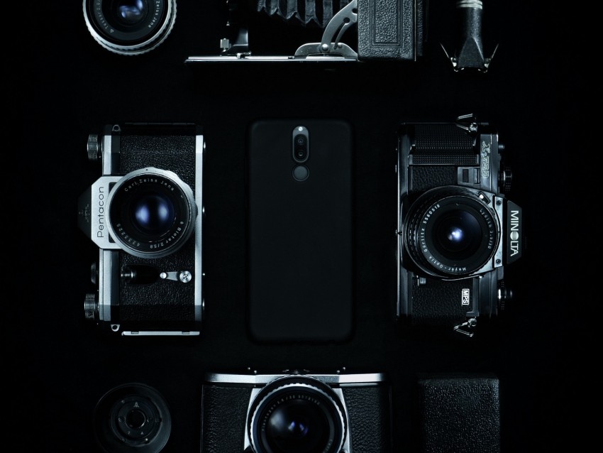 cameras, vintage, smartphone, retro, bw
