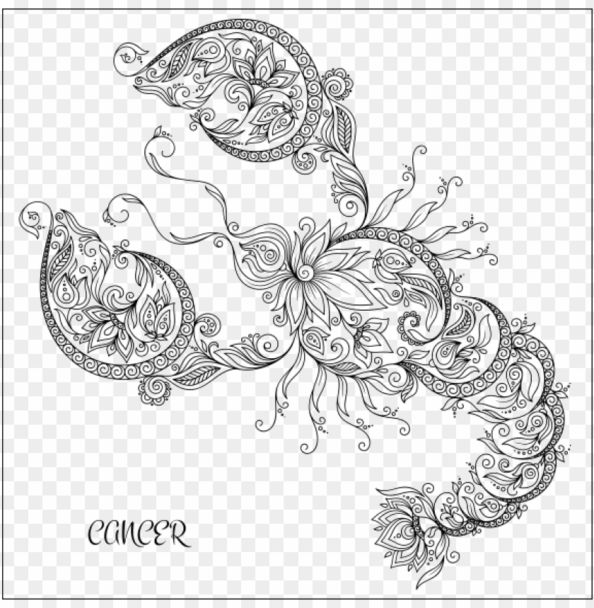 cancer astro polarity - zodiac cancer coloring pages PNG image with transparent background@toppng.com
