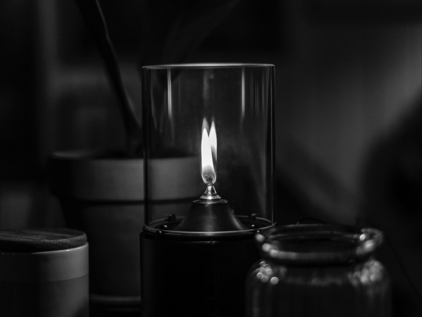 candle, wick, fire, bw, black