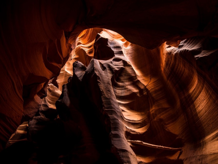 canyon, cave, layers, dark, surface