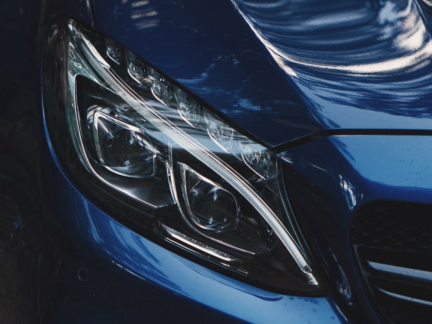 car, blue, headlight, optics