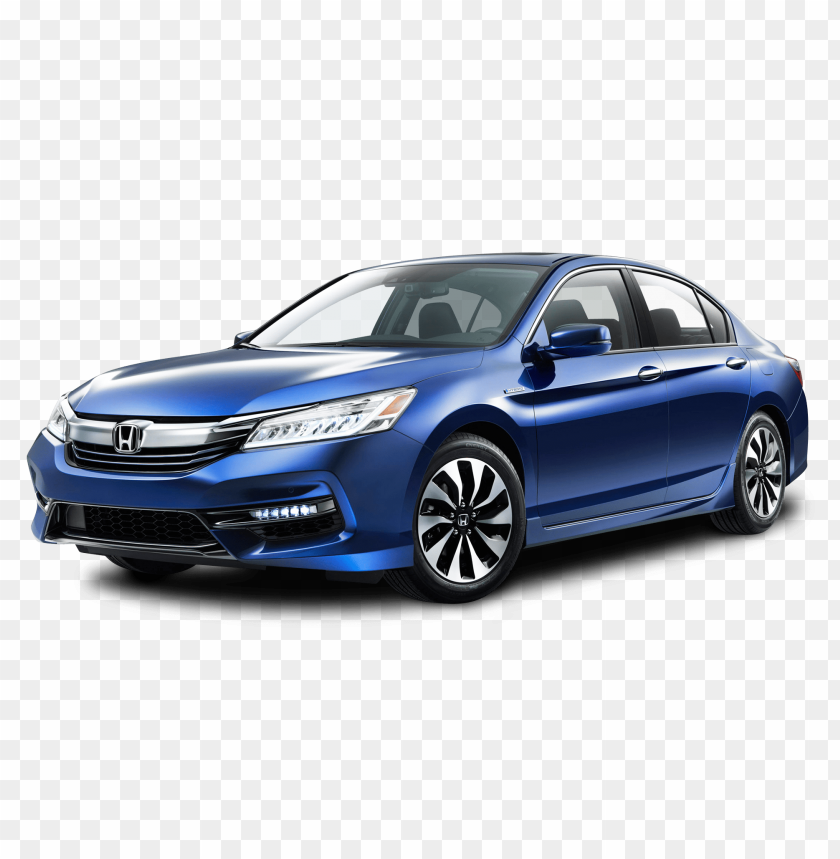 Blue Honda Accord sedan on a transparent background.