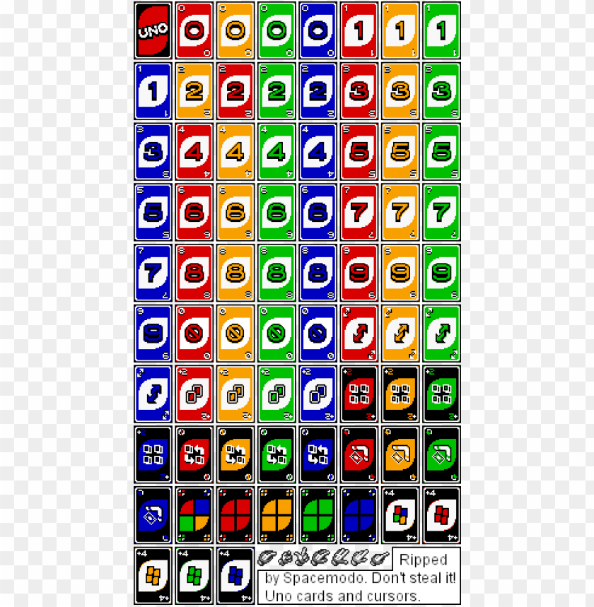 Cards And Cursors Uno Cards Sprite Sheet Png Image With