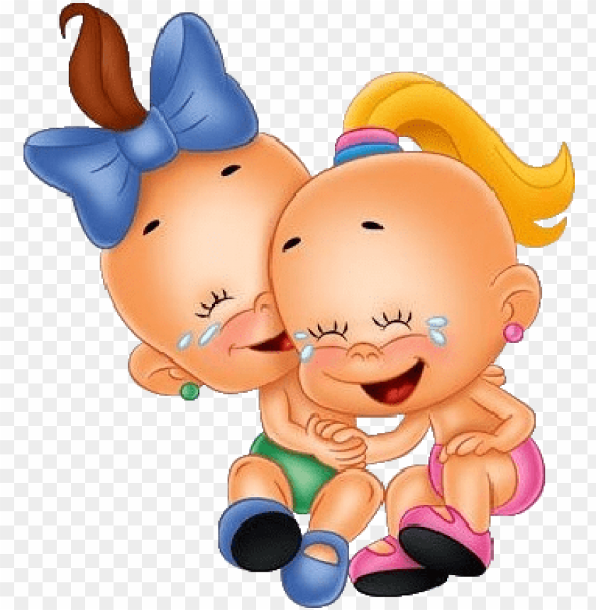 cartoon little boy and girl