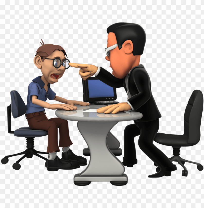 cartoon boss talking to employee clipart - internet safety for kids PNG  image with transparent background | TOPpng