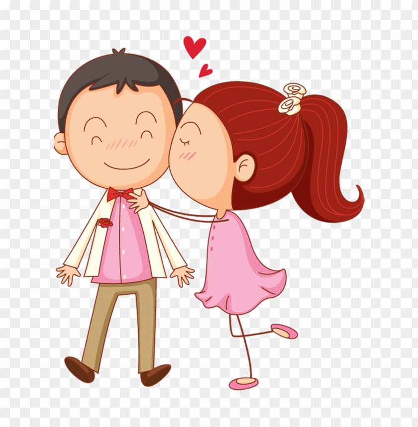 cartoon couple in love valentine's day hd PNG image with transparent  background | TOPpng
