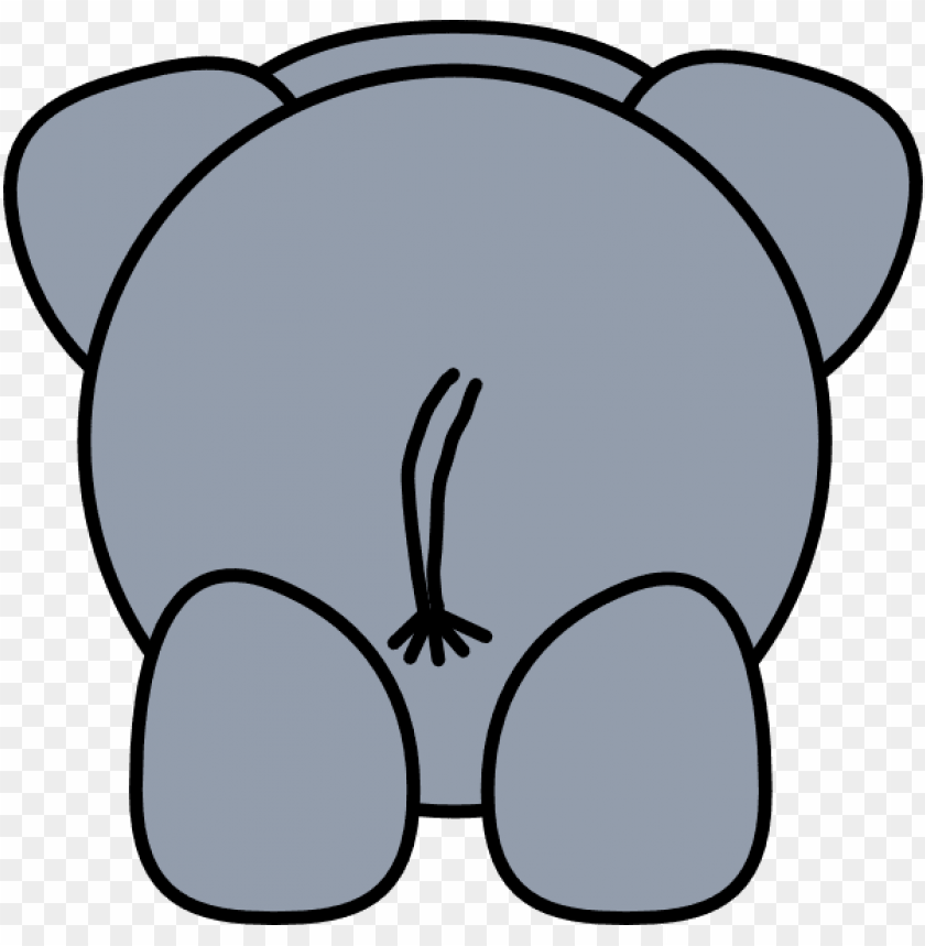 cartoon elephant from behind PNG image with transparent background | TOPpng