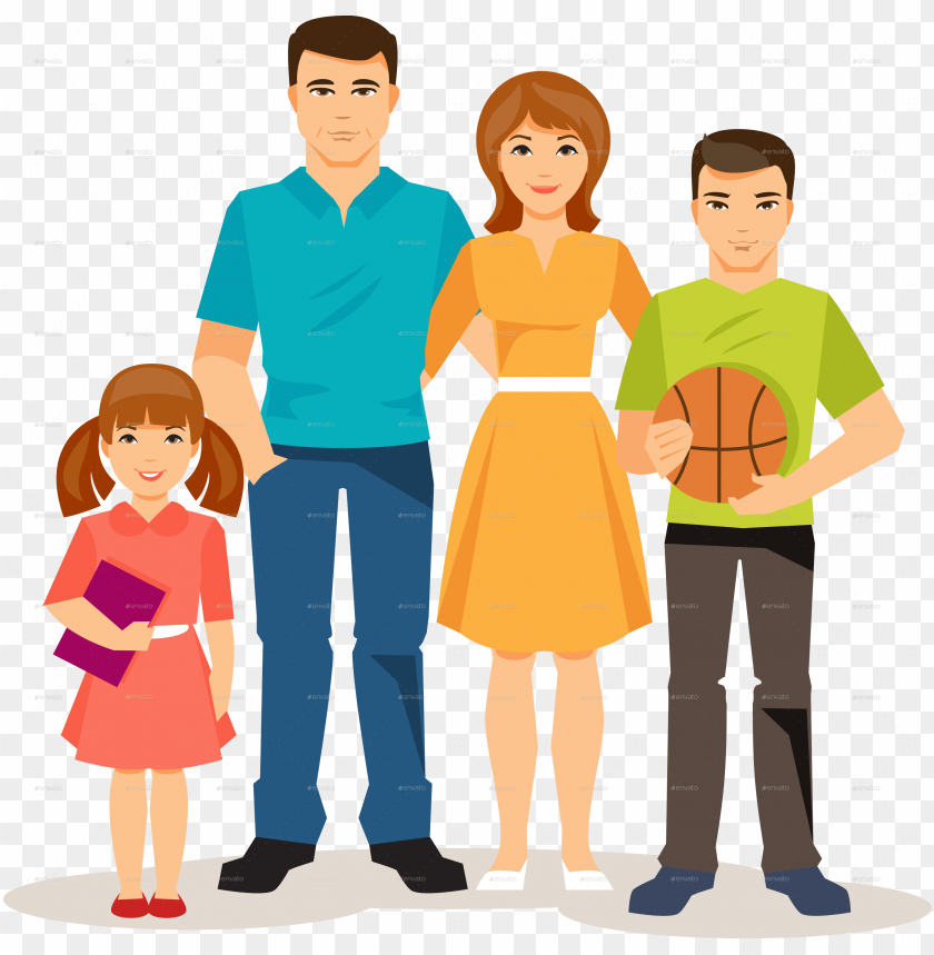 Download cartoon family transparent background png - Free PNG Images |  TOPpng