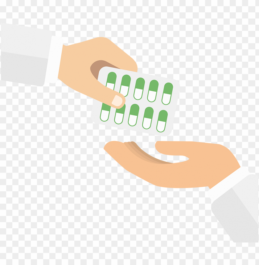 Cartoon Hand Taking Tablet Of Pills Flat Icon PNG Image With Transparent Background