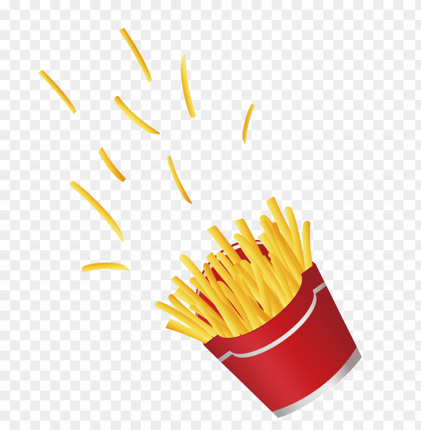 Cartoon Illustration French Fries Flying Hd PNG Image With Transparent Background