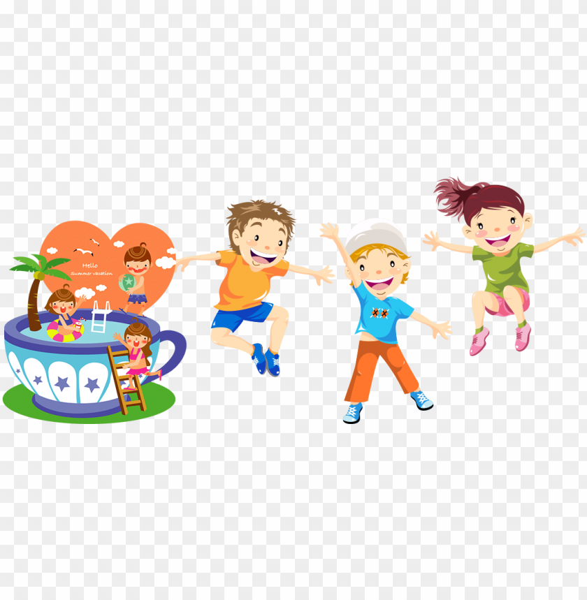 cartoon kids playing PNG image with transparent background | TOPpng