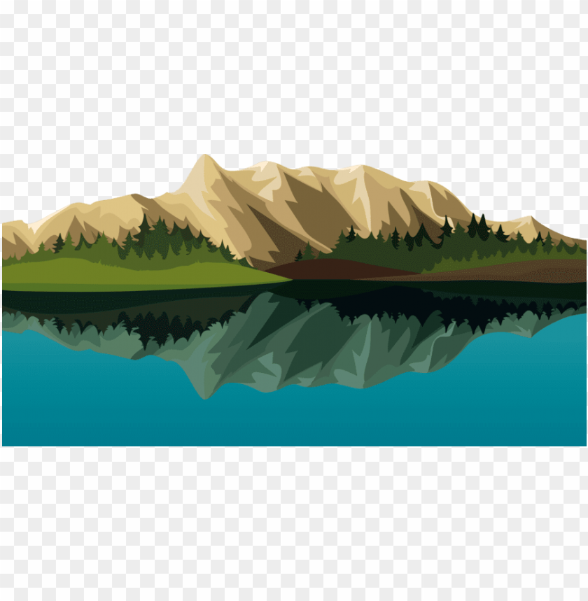 cartoon mountain lake clipart lake - mountains cartoon hd PNG image with  transparent background | TOPpng