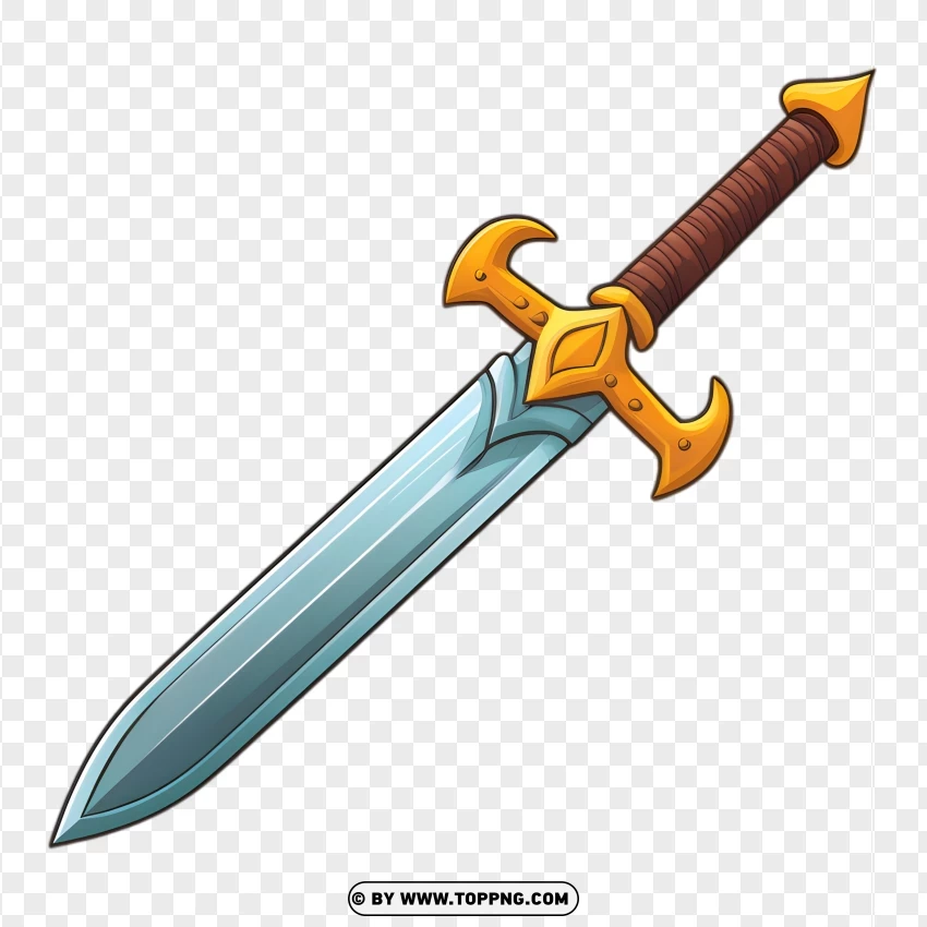 Cartoon Styled Broadsword With PNG Transparent Background