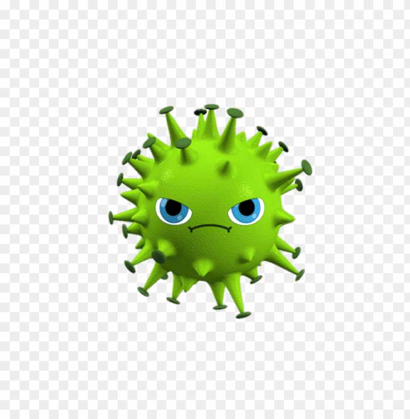 nature, viruses, cartoon virus with face, 