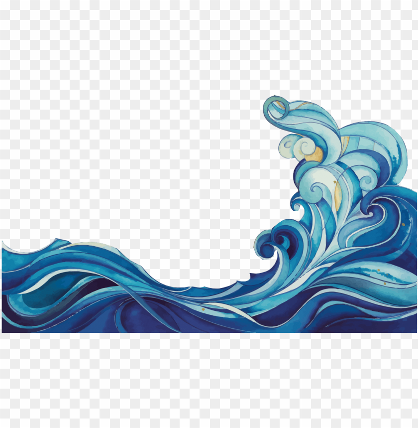 Cartoon Wave Clip Art - Wave Pattern Wave Clip Art PNG Image With Transparent Background