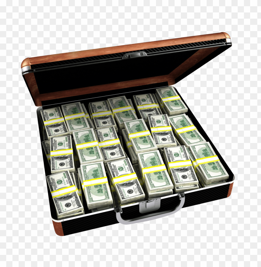 Transparent Background PNG of case full of dollar briefcase - Image ID 26638