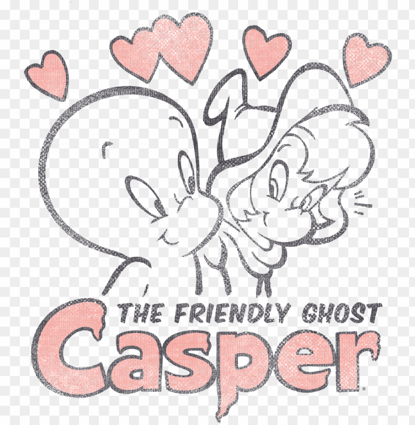 casper the friendly ghost hearts mens long sleeve casper the friendly ghost t shirt PNG transparent with Clear Background ID 261477