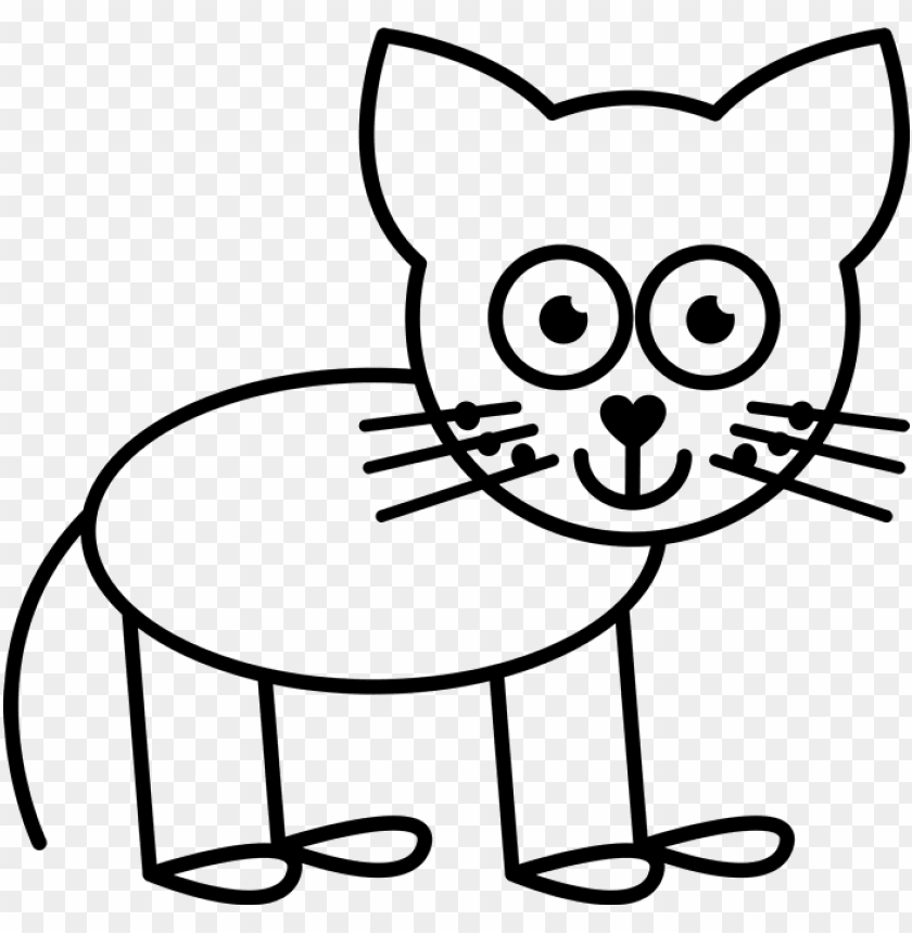 cat outline rubber stamp - cat stick drawing face PNG image with transparent background@toppng.com