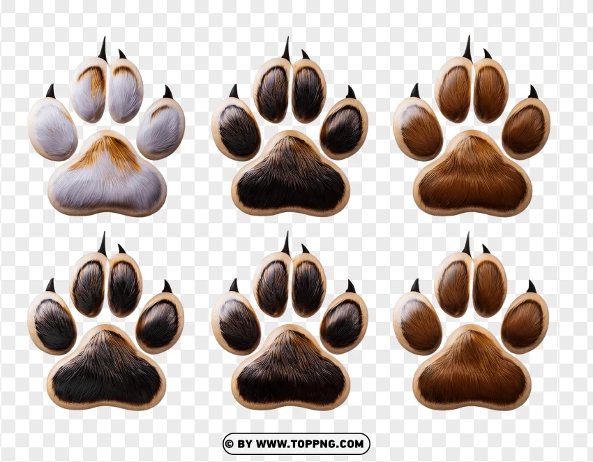 Cat Paw Prints In Brown And Grey Colors PNG Transparent Background