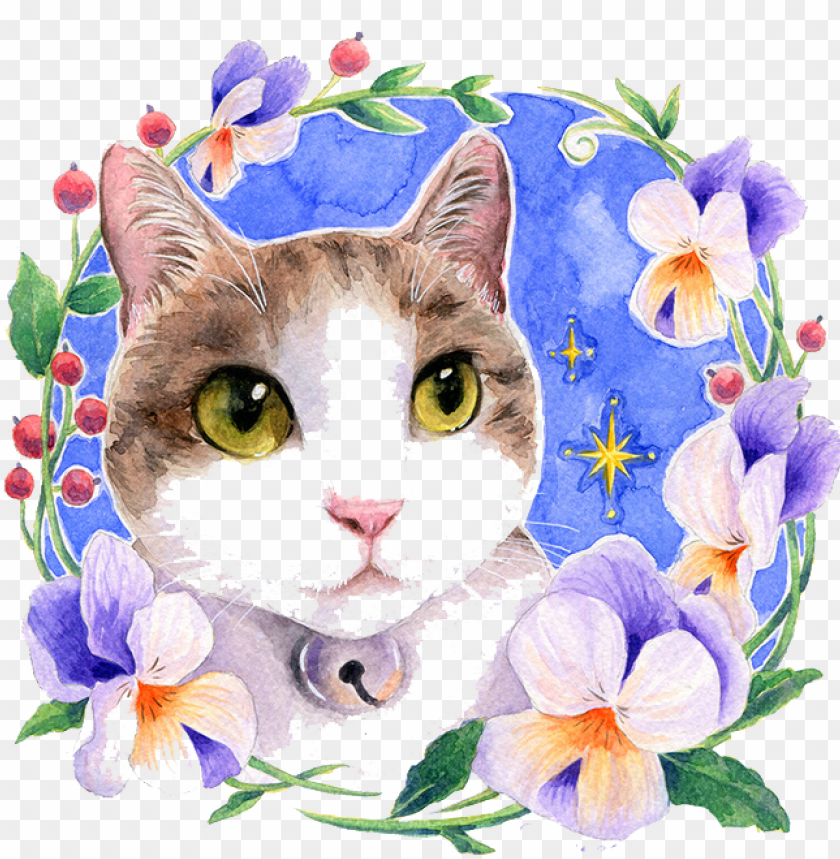 watercolor flowers, flowers tumblr, wild flowers, flying cat, cat face, wedding flowers