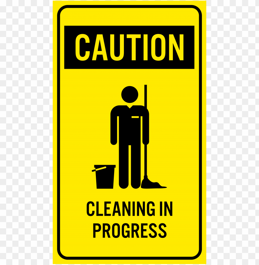 caution, cleaning, progres, sign