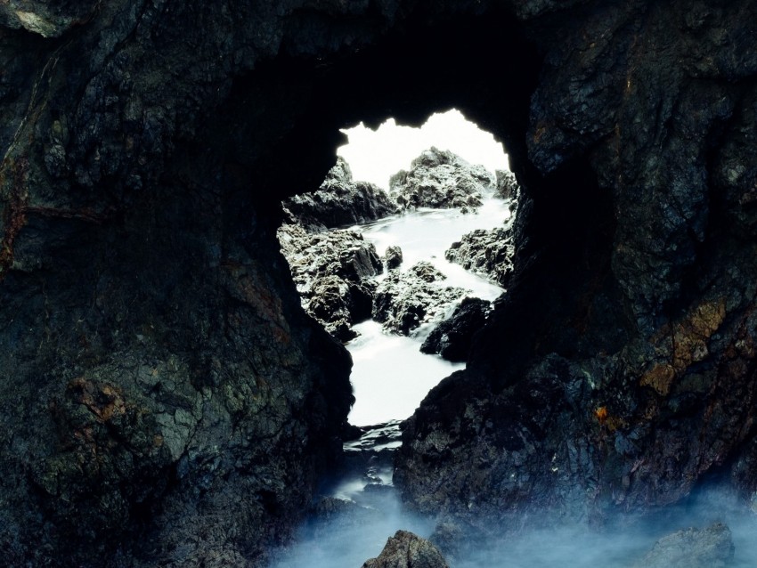 cave, water, rocks, stones