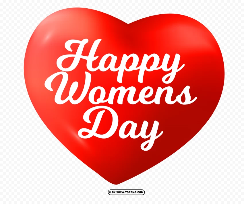 Celebrate Women's Day With Heart Themed Typographic PNG