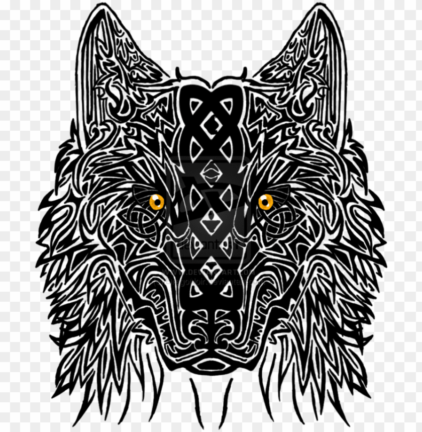 celtic wolf head tattoo PNG image with transparent background@toppng.com