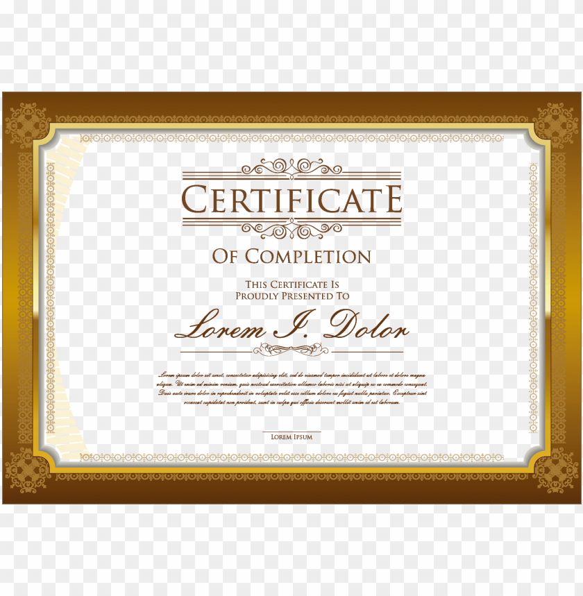 Certificate Png Pic Certificate Of Completion Background Desi PNG Image With Transparent Background