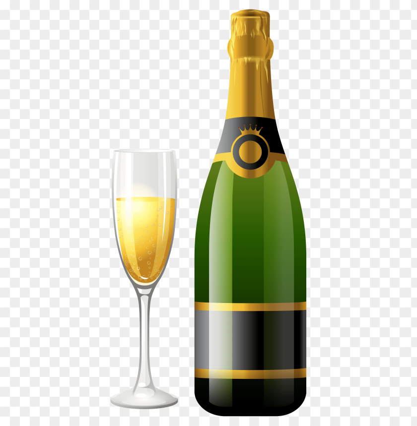 bottle, champagne, glass