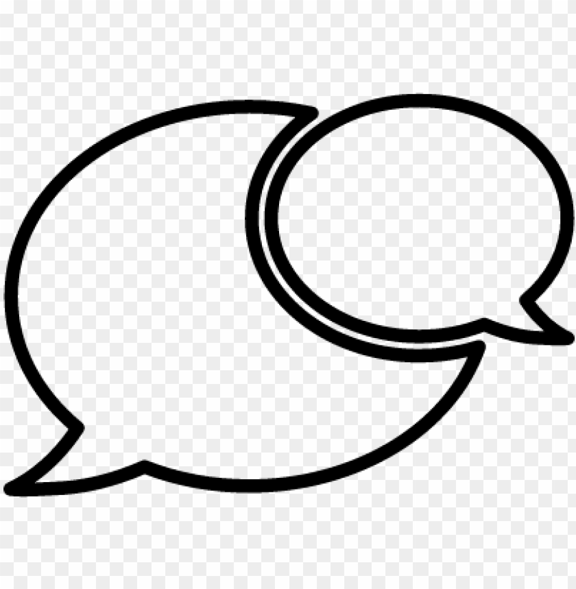 free PNG chat two oval outlined speech bubbles vector - speech bubble sv PNG image with transparent background PNG images transparent
